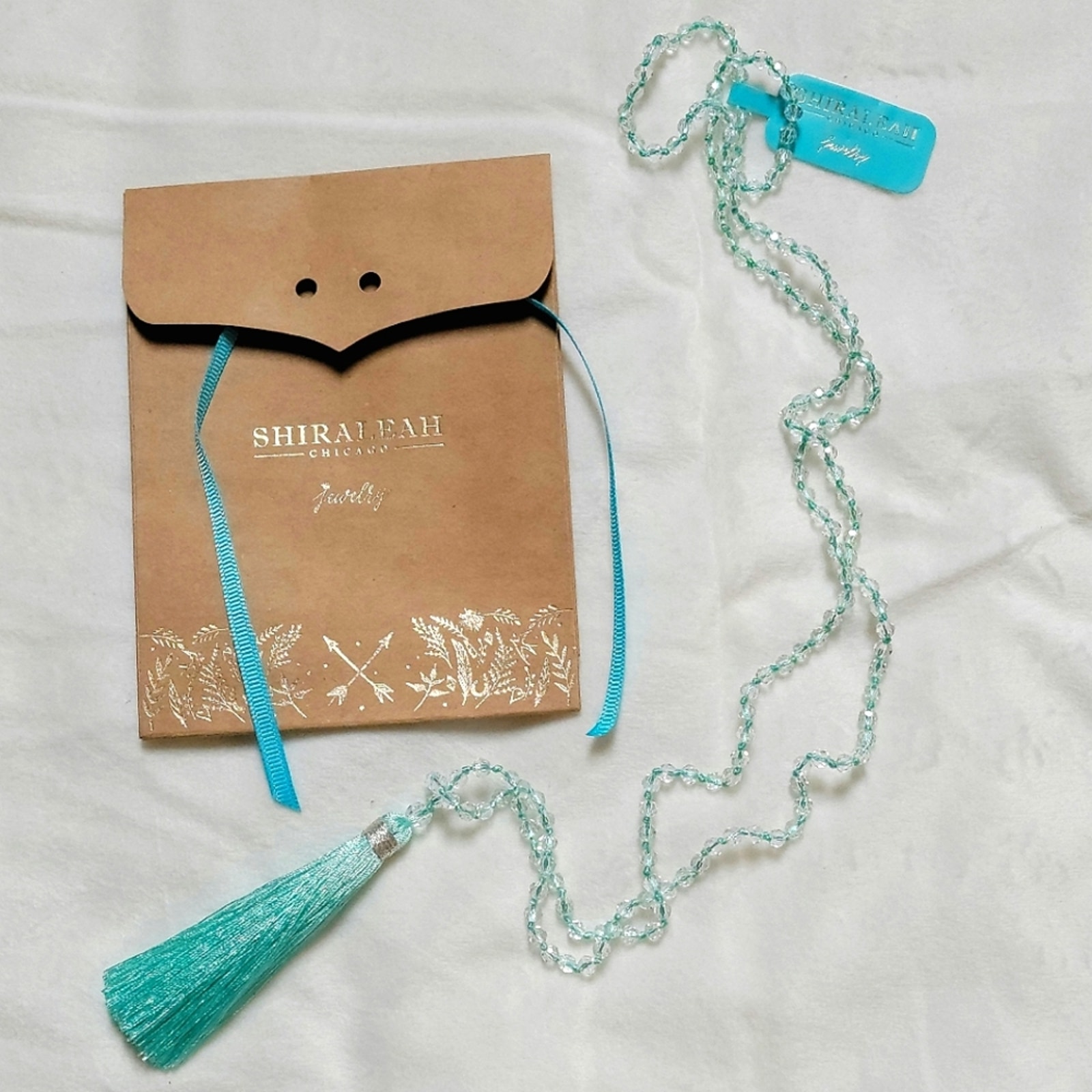 Nwt Shiraleah Nusa Turquoise Blue Fringe Tassel And Beaded Necklace 12$